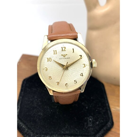 Wittnauer Men's Watch 108A Vintage 60'S Swiss Hand Wind 11WSG 32mm Leather Strap - Picture 14 of 15